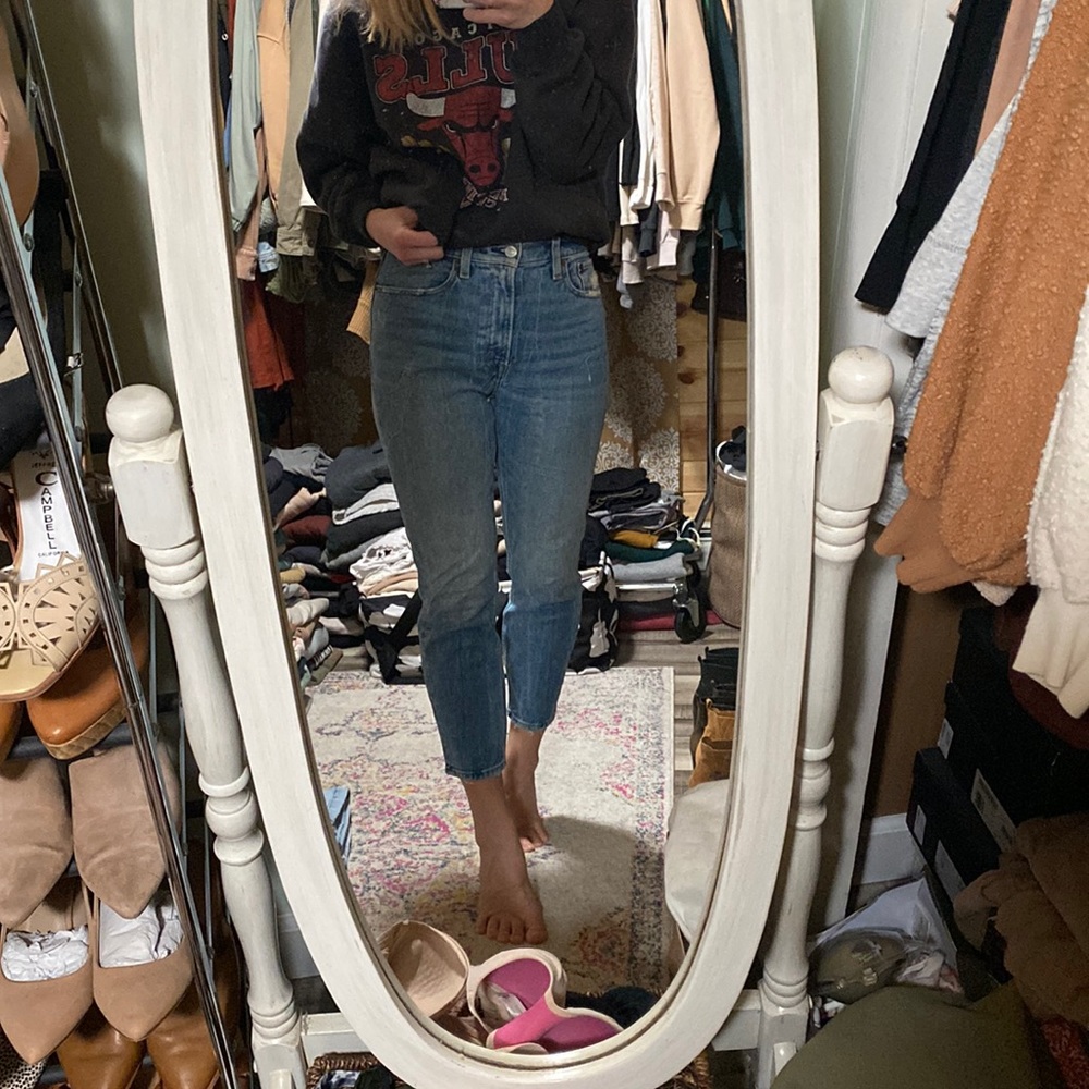Abercrombie High Rise Mom Jeans, 25 Short